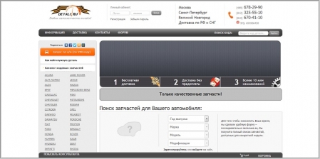 Detali.ru - интернет магазин автозапчастей